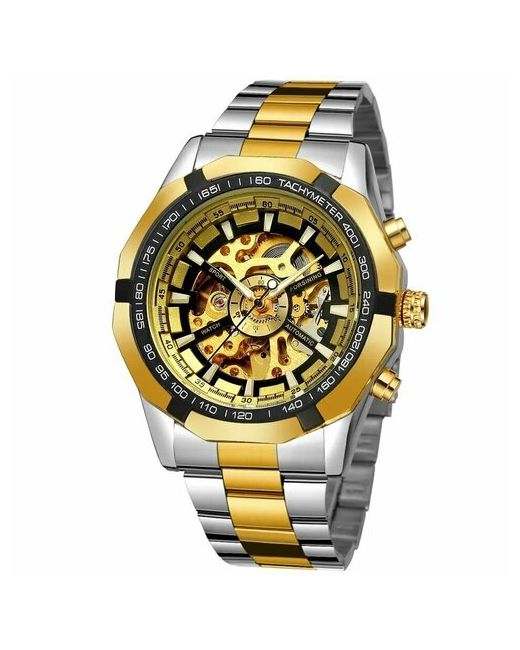 Forsining Наручные часы Часы наручные Мужские механические автоматические золотистые водонепроницаемые светящиеся в темноте серебряный золотой