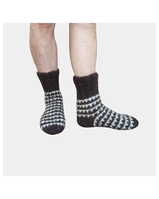 Наши носки носки шерстяные теплые 1 пара классические усиленная пятка вязаные утепленные ручная работа на Новый год размер черный
