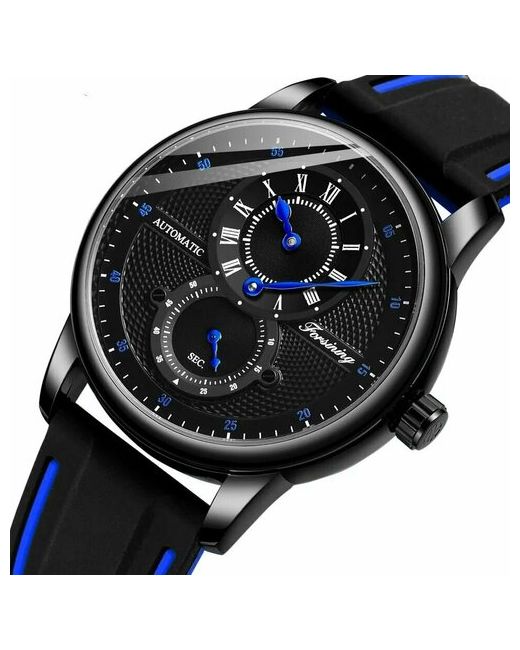 Forsining Наручные часы Роскошные 2023 модные наручные синий черный
