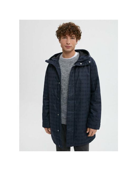 Finn Flare Пальто демисезонное силуэт прямой средней длины карманы капюшон размер