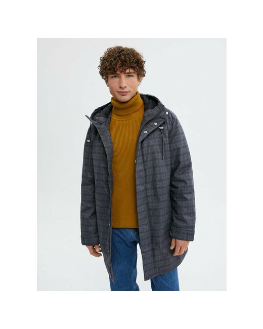 Finn Flare Пальто демисезонное силуэт прямой средней длины карманы капюшон размер