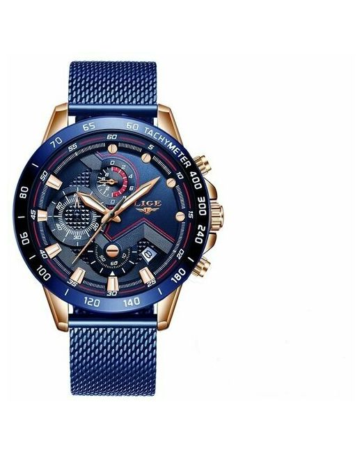 Lige Наручные часы 9929 Модные Лучшие роскошные наручные Кварцевые стальные водонепроницаемые спортивные хронографы
