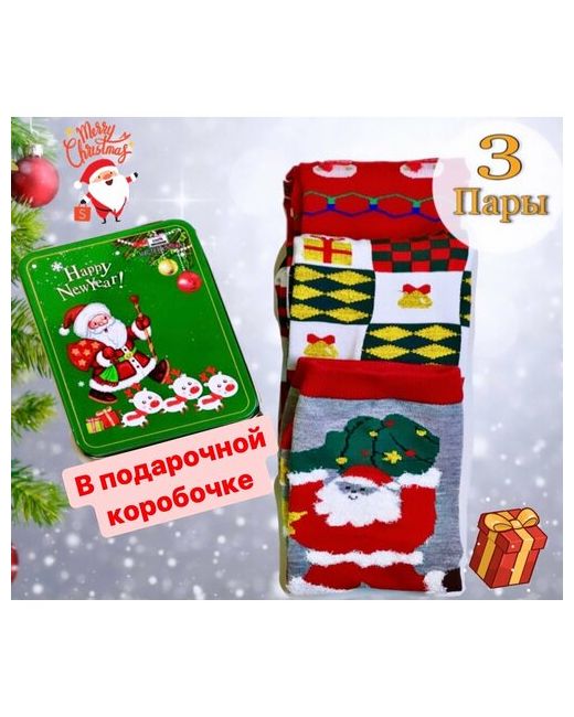 Мастер Хлопка носки средние подарочная упаковка на Новый год фантазийные размер мультиколор