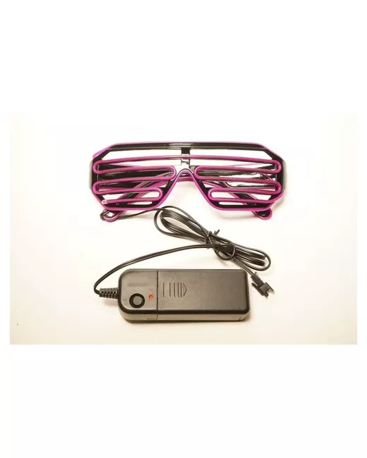 - Светящиеся очки с сиреневой неоновой подсветкой и блоком питания от батареек