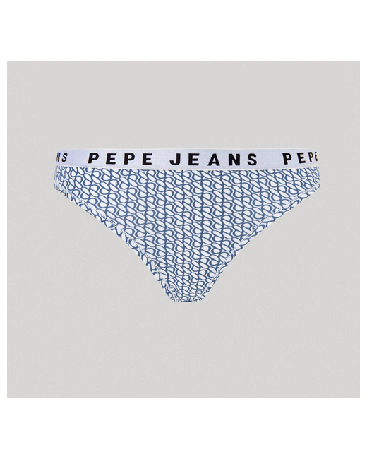 Pepe Jeans London Трусы стринги средняя посадка размер синий белый