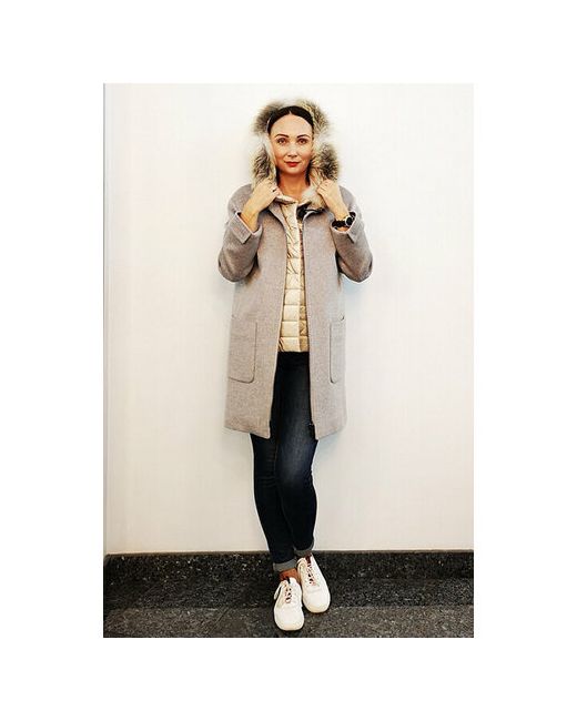 Cinzia Rocca Пальто демисезонное шерсть силуэт прямой средней длины размер 42