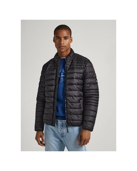 Pepe Jeans London куртка демисезон/зима силуэт прямой водонепроницаемая подкладка карманы стеганая без капюшона размер черный