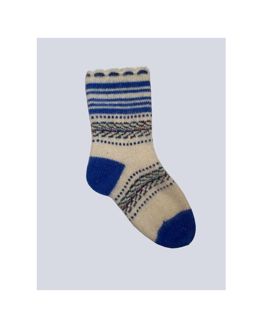 Наши носки носки средние вязаные утепленные фантазийные на Новый год размер голубой