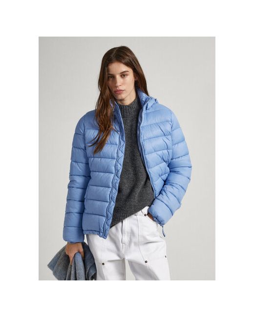 Pepe Jeans London куртка демисезон/зима средней длины силуэт прямой съемный капюшон карманы водонепроницаемая регулируемый стеганая размер