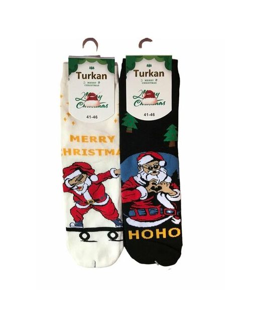 Turkan носки 2 пары фантазийные на Новый год размер черный