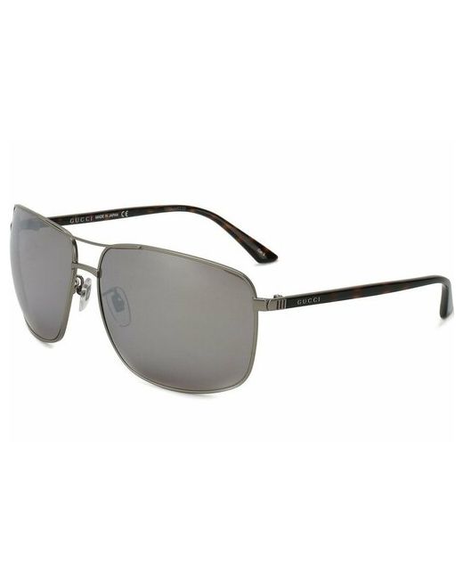 Gucci Солнцезащитные очки прямоугольные оправа металл зеркальные устойчивые к появлению царапин с защитой от УФ для