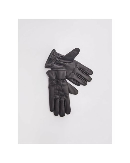 Zolla Тёплые кожаные перчатки с экомехом размер