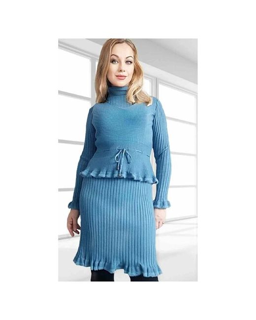 Bgt Платье-свитер повседневное классическое прилегающее до колена вязаное утепленное размер 44/46