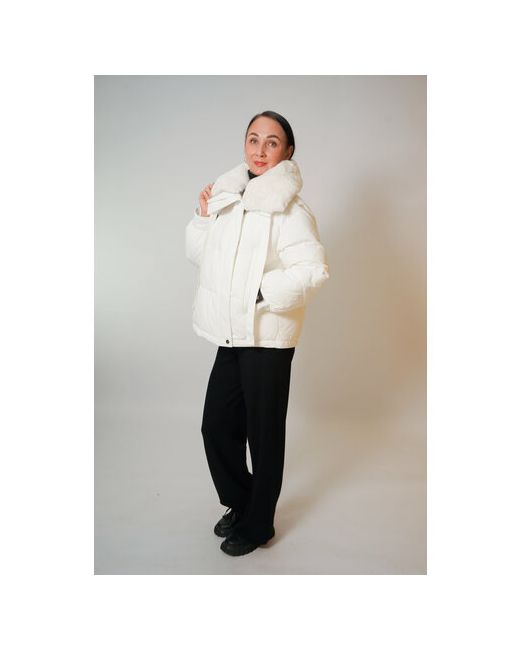 Miegofce куртка демисезон/зима средней длины без капюшона карманы съемный мех размер 44