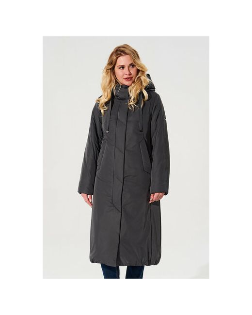 D`imma Fashion Studio куртка зимняя средней длины силуэт полуприлегающий несъемный капюшон карманы размер