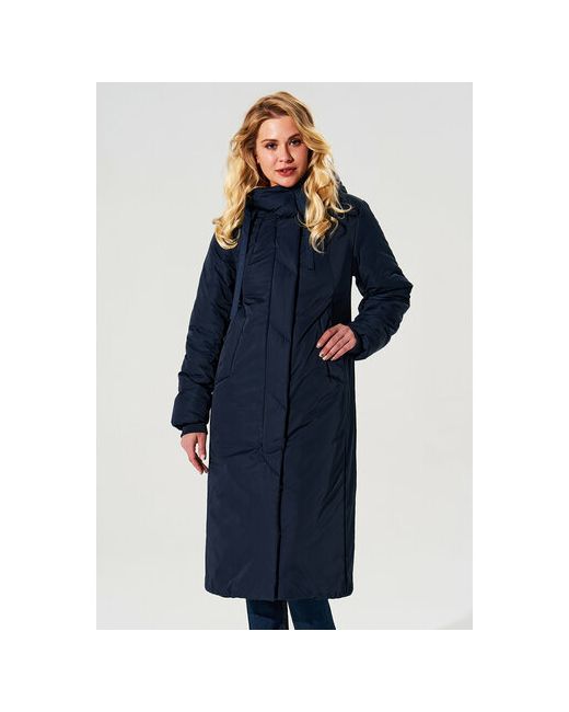D`imma Fashion Studio куртка зимняя средней длины силуэт полуприлегающий несъемный капюшон карманы размер 42