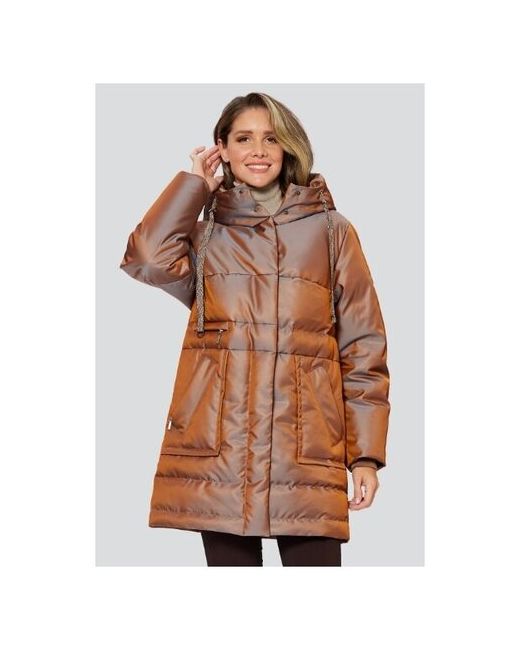 D`imma Fashion Studio куртка зимняя средней длины силуэт полуприлегающий манжеты капюшон утепленная мембранная водонепроницаемая карманы размер 52
