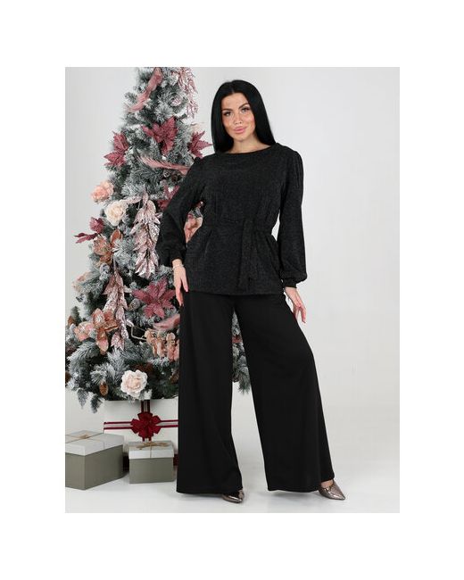 IvCapriz Костюм блуза и брюки праздничный стиль свободный силуэт пояс/ремень манжеты размер 58