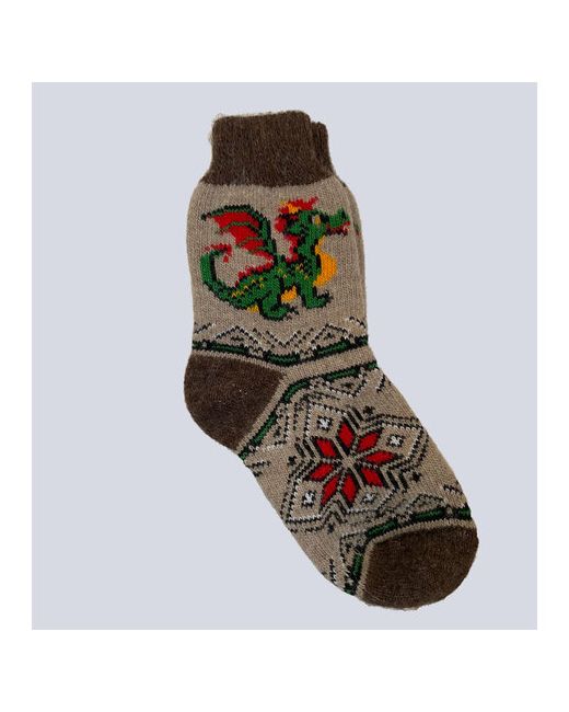 Наши носки носки средние вязаные на Новый год утепленные бесшовные размер бежевый