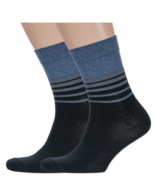 Борисоглебский трикотаж носки 2 пары классические размер 23-25 черный синий