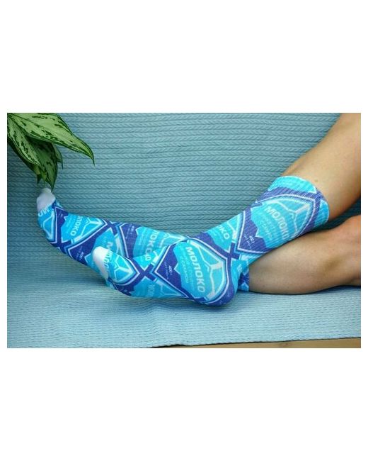 хлопковые COTTON PRINT носки высокие износостойкие размер синий