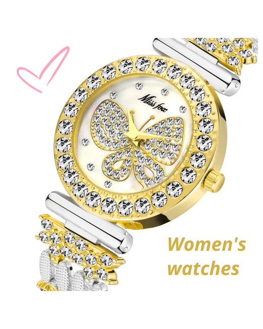 Grandtur Наручные часы Часы наручные MISSFOX кварцевые нержавеющая сталь циркониевые/Gold/Silver
