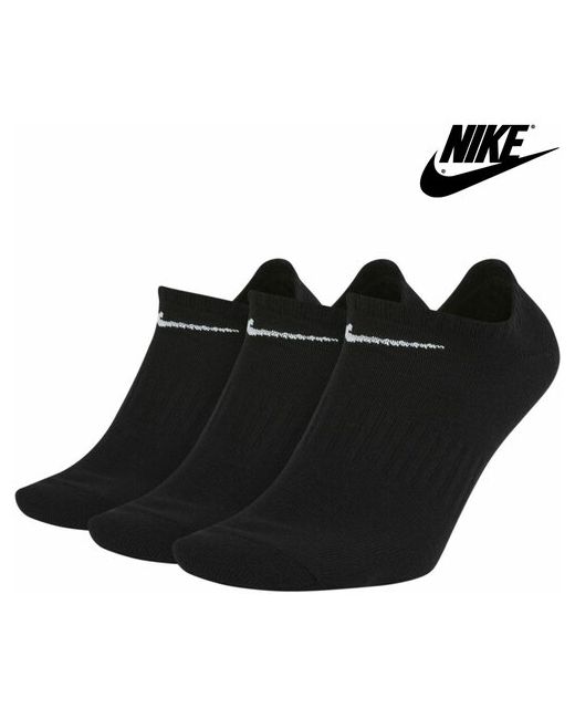 Nike Носки унисекс 1 пара укороченные усиленная пятка износостойкие воздухопроницаемые размер M черный
