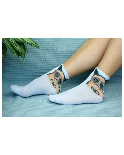 хлопковые COTTON PRINT носки укороченные износостойкие размер белый