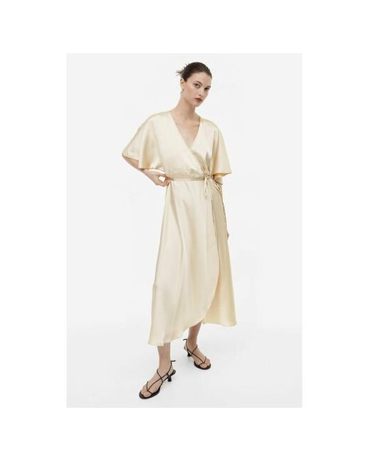 H & M Платье атлас свободный силуэт миди размер