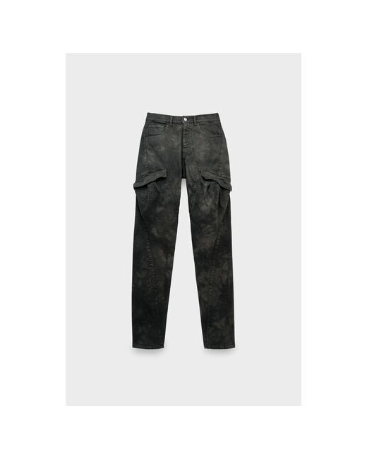 Andrea Ya'Aqov Брюки карго cargo pants dyed grey black повседневные полуприлегающий силуэт карманы размер 30