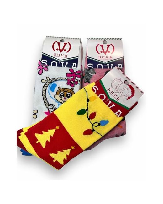 Sova носки средние подарочная упаковка на Новый год размер