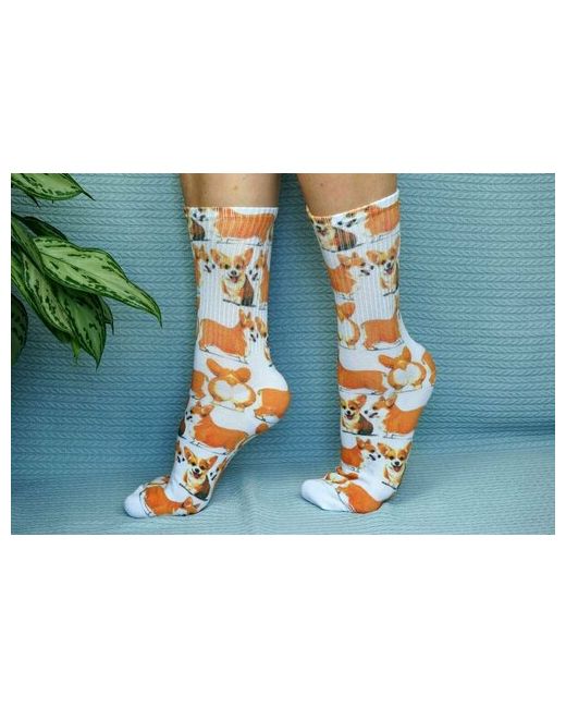 хлопковые COTTON PRINT носки COTTON PRINT 1 пара высокие износостойкие размер оранжевый
