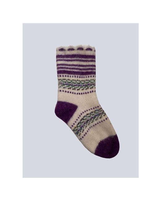 Наши носки носки средние на Новый год фантазийные утепленные вязаные размер фиолетовый