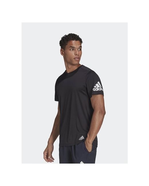 Adidas Футбольная футболка силуэт прямой влагоотводящий материал светоотражающие элементы размер черный