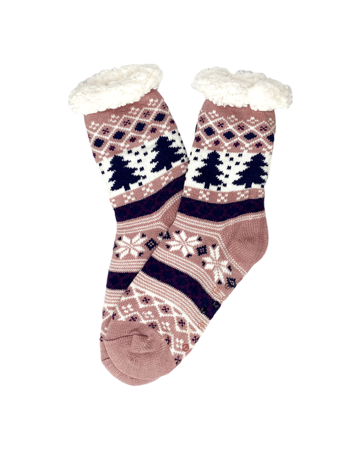 Larill носки высокие на Новый год утепленные нескользящие размер мультиколор