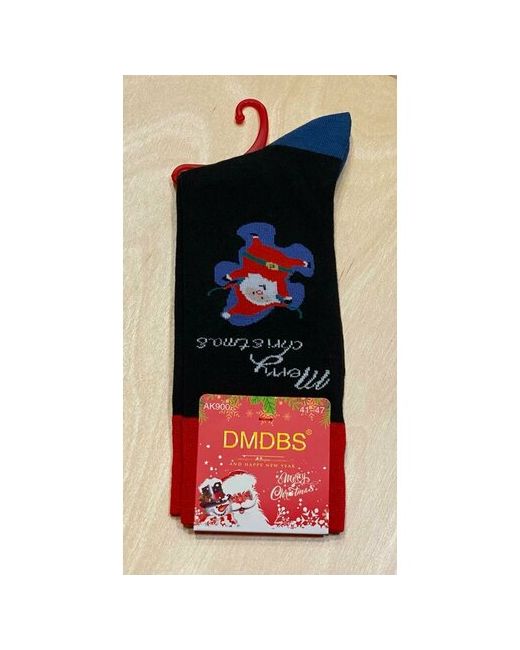 Dmdbs носки Merry Christmas 1 пара высокие на Новый год износостойкие усиленная пятка утепленные фантазийные размер синий черный