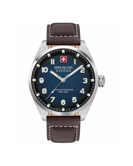 Swiss Military Hanowa Наручные часы Greyhound SMWGA0001502 с гарантией коричневый серебряный