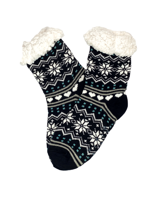 Larill носки высокие на Новый год утепленные нескользящие размер черный
