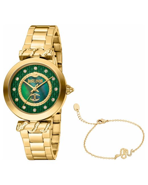 Just Cavalli Наручные часы Набор браслет JC1L257M0035 золотой зеленый