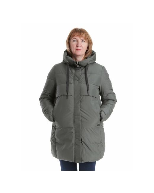 Belleb куртка зимняя средней длины для беременных карманы размер 58 зеленый