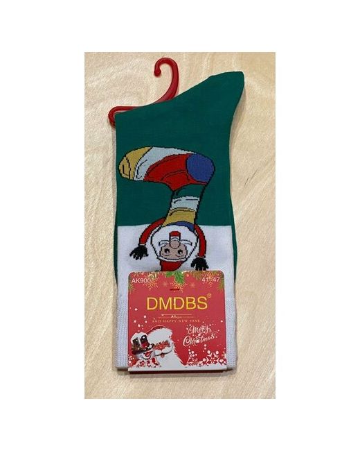 Dmdbs носки Merry Christmas 1 пара высокие на Новый год износостойкие усиленная пятка утепленные фантазийные размер белый зеленый