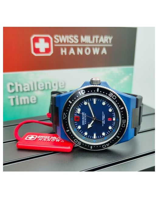 Swiss Military Hanowa Наручные часы Часы Ocean Pioneer SMWGN0001184. Кварцевые для производства Швейцарии синий черный
