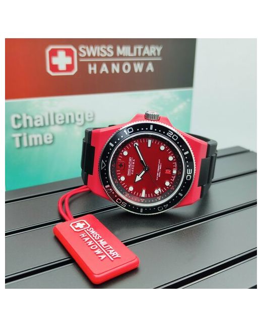 Swiss Military Hanowa Наручные часы Часы Ocean Pioneer SMWGN0001183. Кварцевые для производства Швейцарии красный черный