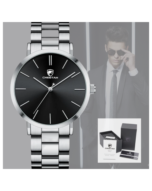 Grandtur Наручные часы Часы наручные кварцевые брендовые модные деловые водонепроницаемые с браслетом из нержавеющей стали серебряный