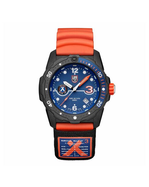 Luminox Наручные часы Часы наручные Bear Grylls Survival SEA Series XB.3723. Кварцевые для производства Швейцарии в подарок синий оранжевый