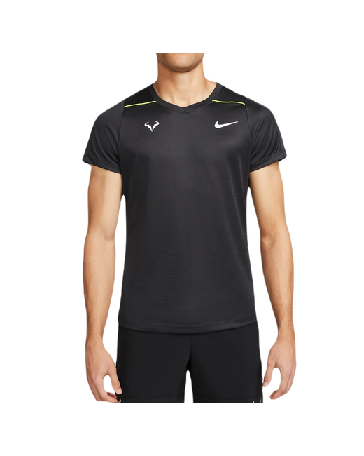 Nike Теннисная футболка RAFA Challenger Crew Off Noir силуэт полуприлегающий вентиляция влагоотводящий материал воздухопроницаемая размер мультиколор