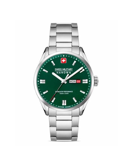 Swiss Military Hanowa Наручные часы Maxed SMWGH0001603 с гарантией серебряный зеленый