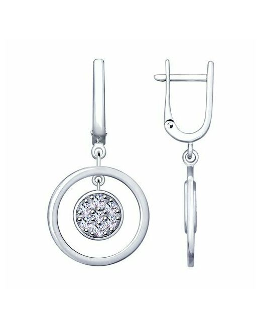 The Jeweller Серьги серебро 925 проба родирование фианит серебряный
