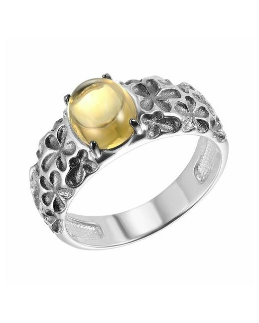 Ювелирочка Перстень 105289519 серебро 925 проба чернение родирование размер 19 желтый серебряный