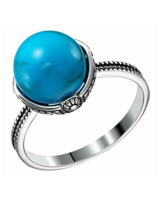 Ювелирочка Перстень 1060716175 серебро 925 проба оксидирование серебряный голубой